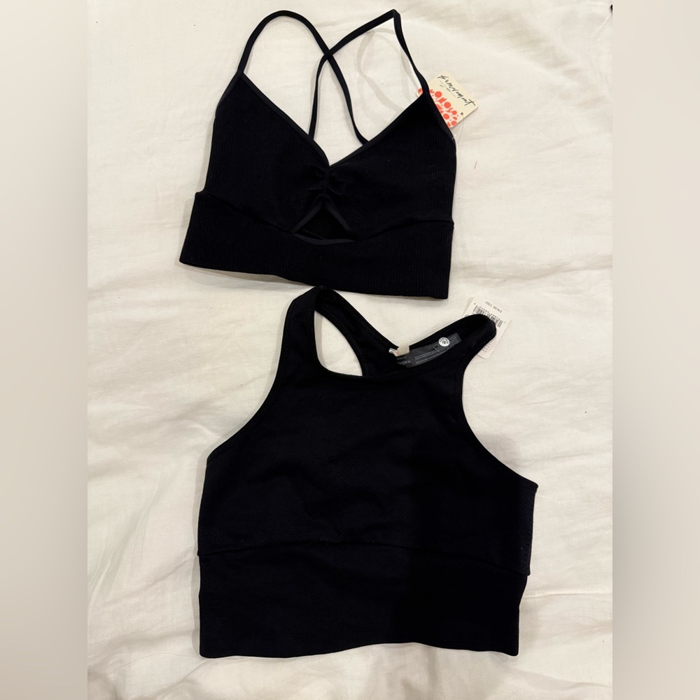 Free People Movement Black Sports Bra Set XS S